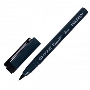 Ручка-кисть капиллярная Malevich Graf'Art, L толстая, черная 196201