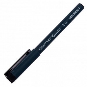 Ручка-кисть капиллярная Malevich Graf'Art, L толстая, черная 196201