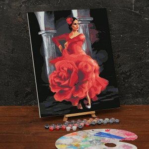 Картина по номерам на холсте с подрамником «Девушка в танце» 40х50 см