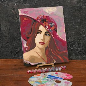 Картина по номерам на холсте с подрамником «Девушка в шляпе» 40х50 см