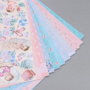 Набор бумаги для скрапбукинга "Shabby baby girl redesign " 10 листов, 30,5х30,5 см
