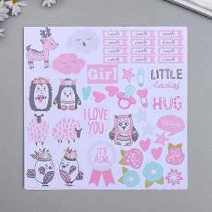 Набор бумаги для скрапбукинга "Scandi Baby Girl" 10 листов, 20х20 см