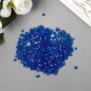 Декор для творчества пластик "Кристаллы ярко-синие" набор 20 гр d=0,12 см