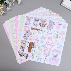 Набор бумаги для скрапбукинга "Puffy Fluffy Girl " 10 листов, 30,5х30,5 см
