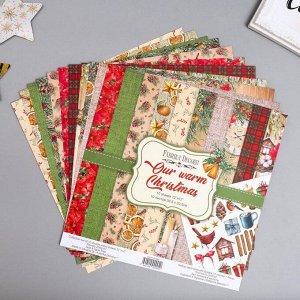 Набор бумаги для скрапбукинга "Our warm Christmas " 10 листов, 30,5х30,5 см