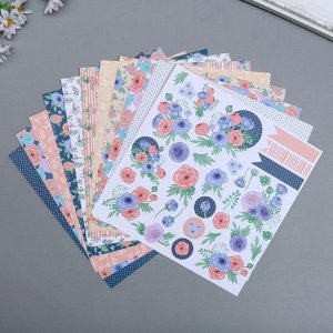 Набор бумаги для скрапбукинга "Flower mood" 10 листов, 20х20 см