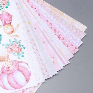 Набор бумаги для скрапбукинга "Dreamy baby girl " 10 листов, 30,5х30,5 см