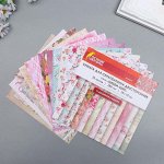 Бумага для скрапбукинга 15х15 см &quot;Шебби-шик&quot;, двусторонняя, 12 листов, 12 дизайнов, 180 г/м2