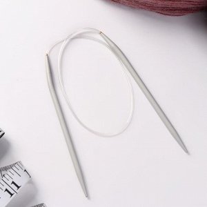 Спицы для вязания, круговые, с пластиковой леской, d = 5,5 мм, 60 см
