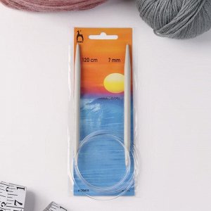 Спицы для вязания, круговые, с пластиковой леской, d = 7 мм, 120 см