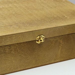 Подарочный ящик 34*21.5*10 см деревянный, с закрывающейся крышкой, брашированный