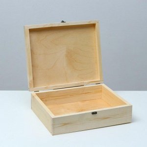 Подарочный ящик 35*29*11 см деревянный, крышка фанера 4 мм, фурнитура
