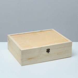 Подарочный ящик 35?29?11 см деревянный, крышка фанера 4 мм, фурнитура