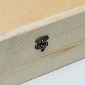 Подарочный ящик 35*29*11 см деревянный, крышка фанера 4 мм, фурнитура
