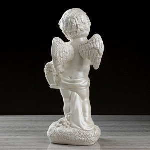 Статуэтка "Ангел с корзиной" перламутровый, 48 см