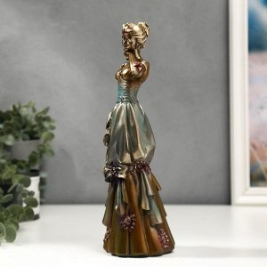 Сувенир полистоун "Мадмуазель в золотисто-зелёном платье" 27,5х8х9,3 см