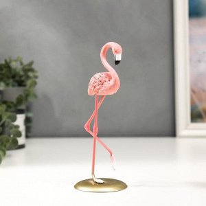Сувенир полистоун "Розовый фламинго - изящный" 17,5х6,5х6,3 см