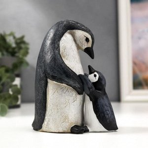 Сувенир полистоун "Пингвин с пингвинёнком" набор 2 шт 13х7х10,5 см