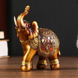 Сувенир полистоун "Африканский слон в золотой, ажурной попоне" МИКС 12х11х4,7 см