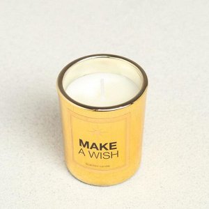 Свеча в метализированном стакане Make a wish, 6 х 6 х7,5 см