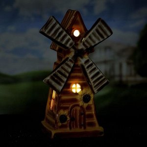 Садовая фигура-светильник "Мельница", 40 см, без элемента питания