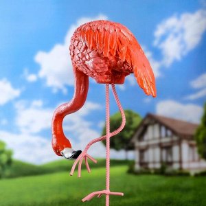 Садовая фигура "Фламинго наклонившийся" 44х30см