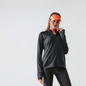 Куртка для бега женская run dry черная kalenji