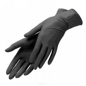 Перчатки нитриловые неопудренные, черные M, 100 шт.