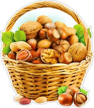 Вырубной плакат "Корзинка с орехами"