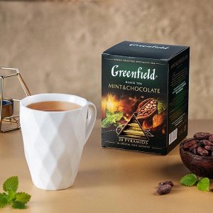 Черный чай в пирамидках Greenfield Mint and chocolate, 20 шт