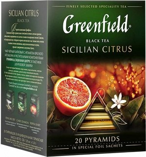 Черный чай в пирамидках Greenfield Sicilian citrus, 20 шт