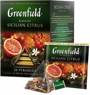 Черный чай в пирамидках Greenfield Sicilian citrus, 20 шт