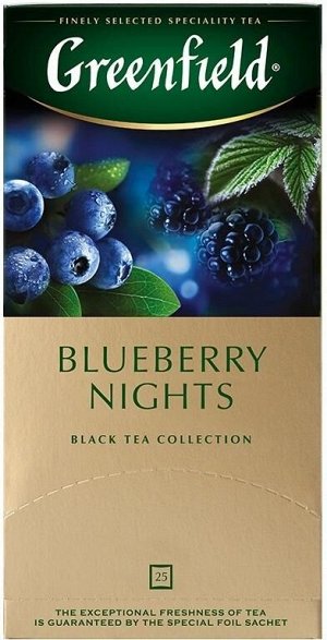 Черный чай в пакетиках Greenfield Blueberry Nights, 25 шт