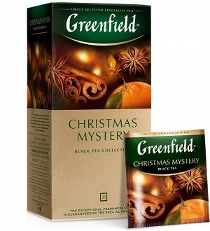 Черный чай в пакетиках Greenfield Christmas Mystery, 25 шт