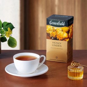 Черный чай в пакетиках Greenfield Honey Linden, 25 шт (с липой и медом)