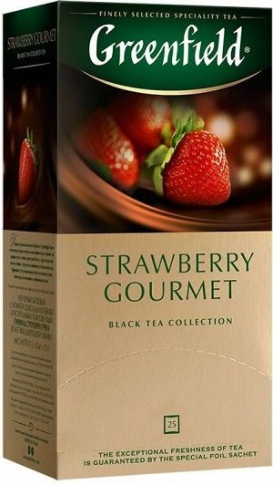 Черный чай в пакетиках Greenfield Strawberry Gourmet, 25 шт
