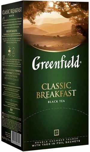 Черный чай в пакетиках Greenfield Classic Breakfast, 25 шт