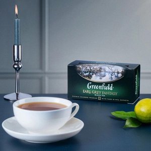 Черный чай в пакетиках Greenfield Earl Grey Fantasy ароматизированный, 25 шт