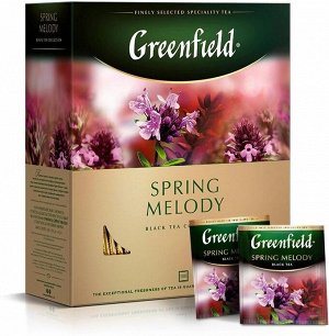 Черный чай в пакетиках Greenfield Spring Melody, 100 шт