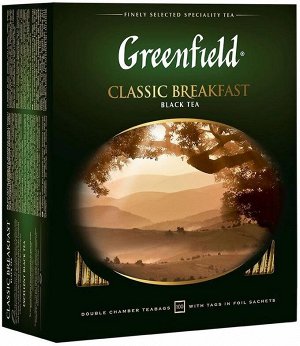 Черный чай в пакетиках Greenfield Classic Breakfast, 100 шт