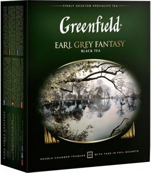 Черный чай в пакетиках Greenfield Earl Grey Fantasy ароматизированный, 100 шт