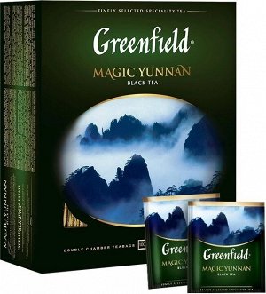 Черный чай в пакетиках Greenfield Magic Yunnan, 100 шт