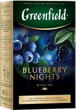 Черный чай листовой Greenfield Blueberry Nights, 100 г