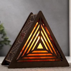 Соляной светильник с диммером "Пирамида" Е14 15Вт 1,5кг гимал.соль 17х19х7см