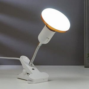 Лампа настольная светодиодная на прищепке 1х12Вт Е27 LED 100Лм шнур 1.1м штанга 10см белый