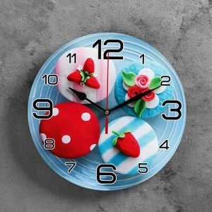 Часы настенные, серия: Кухня, "Мини тортики", 24 см