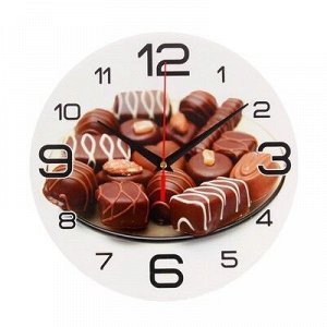 Часы настенные круглые "Шоколадные конфеты", 24 см микс