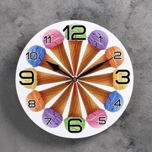 Часы настенные, серия: Кухня, "12 рожков ", 24 см, микс