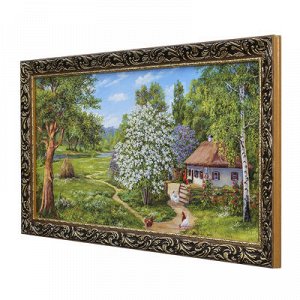 Картина "Дом среди деревьев" 77х40 см