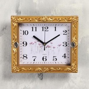 Часы настенные, серия: Классика, "Брилл", золотой, 21х3х18 см, микс